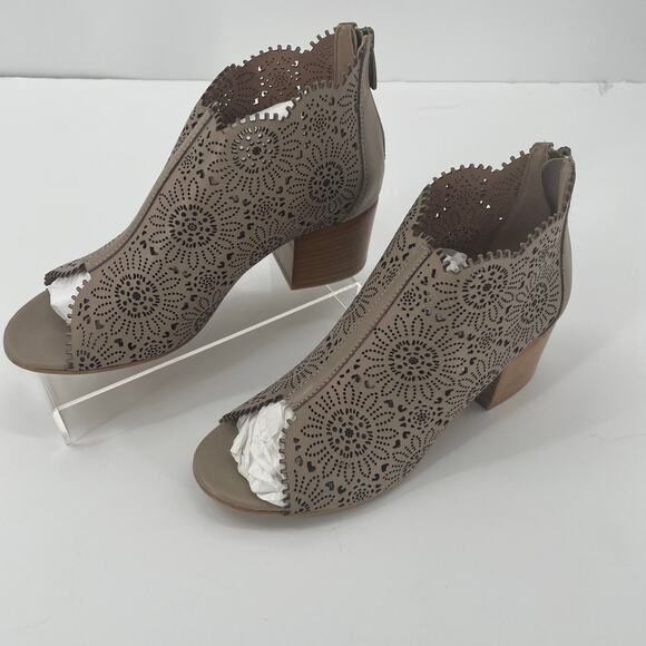 New Sundance Women's Penelope Bootie Sandals, Floral Cut-Out, Sz 37 Comfort Boho - Picture 3 of 15